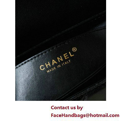 Chanel Grained Calfskin  &  Gold-Tone Metal Flap Bag with Top Handle Black 2025